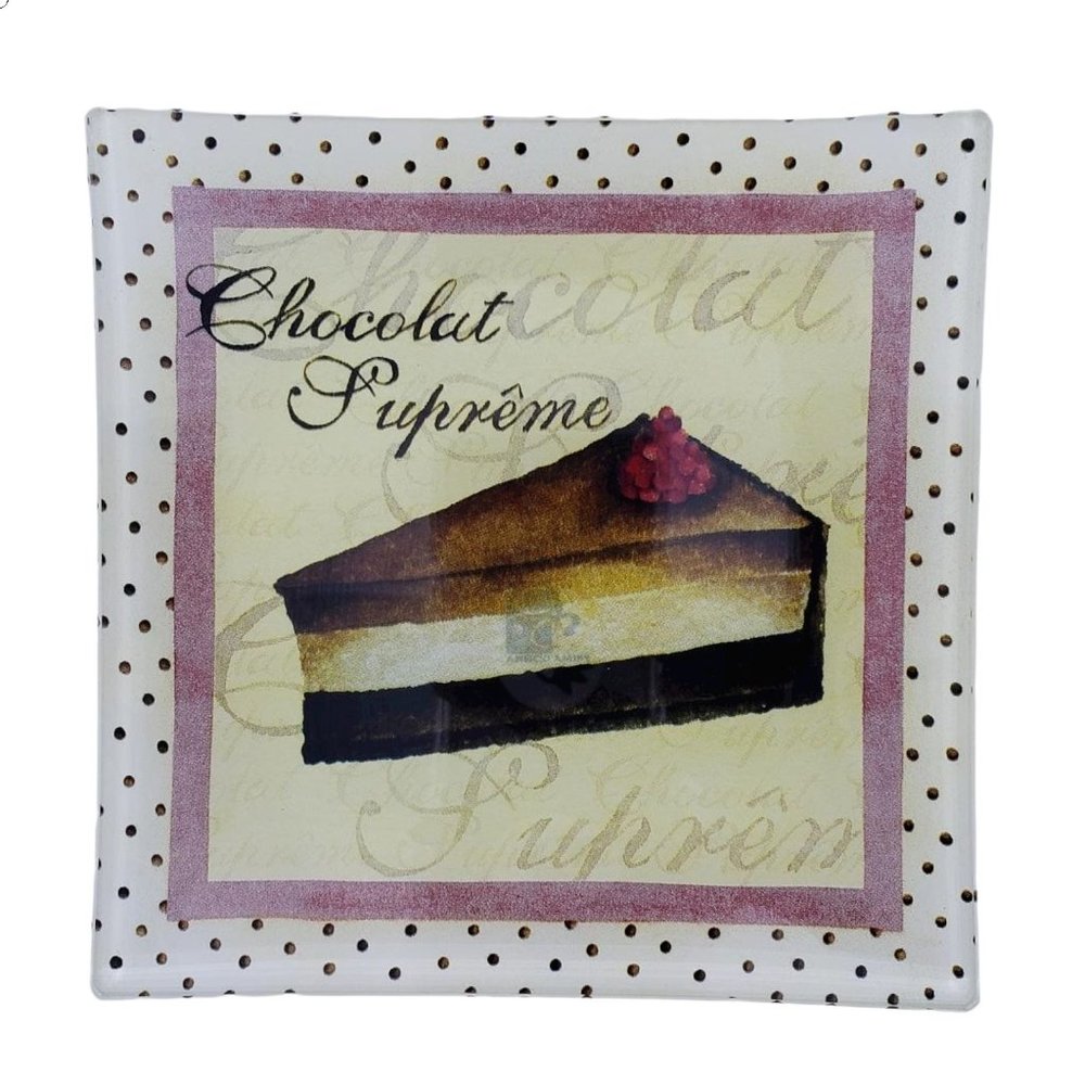 Prima Donna Chocolat Supreme Plate Platter Square Dessert Plate Cake Pie 6 in